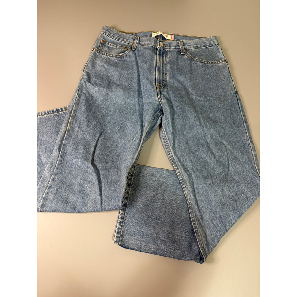 Levis 505 Regular Fit Jeans Mens 34x29 Light Wash Blue Vintage Denim 100% Cotton